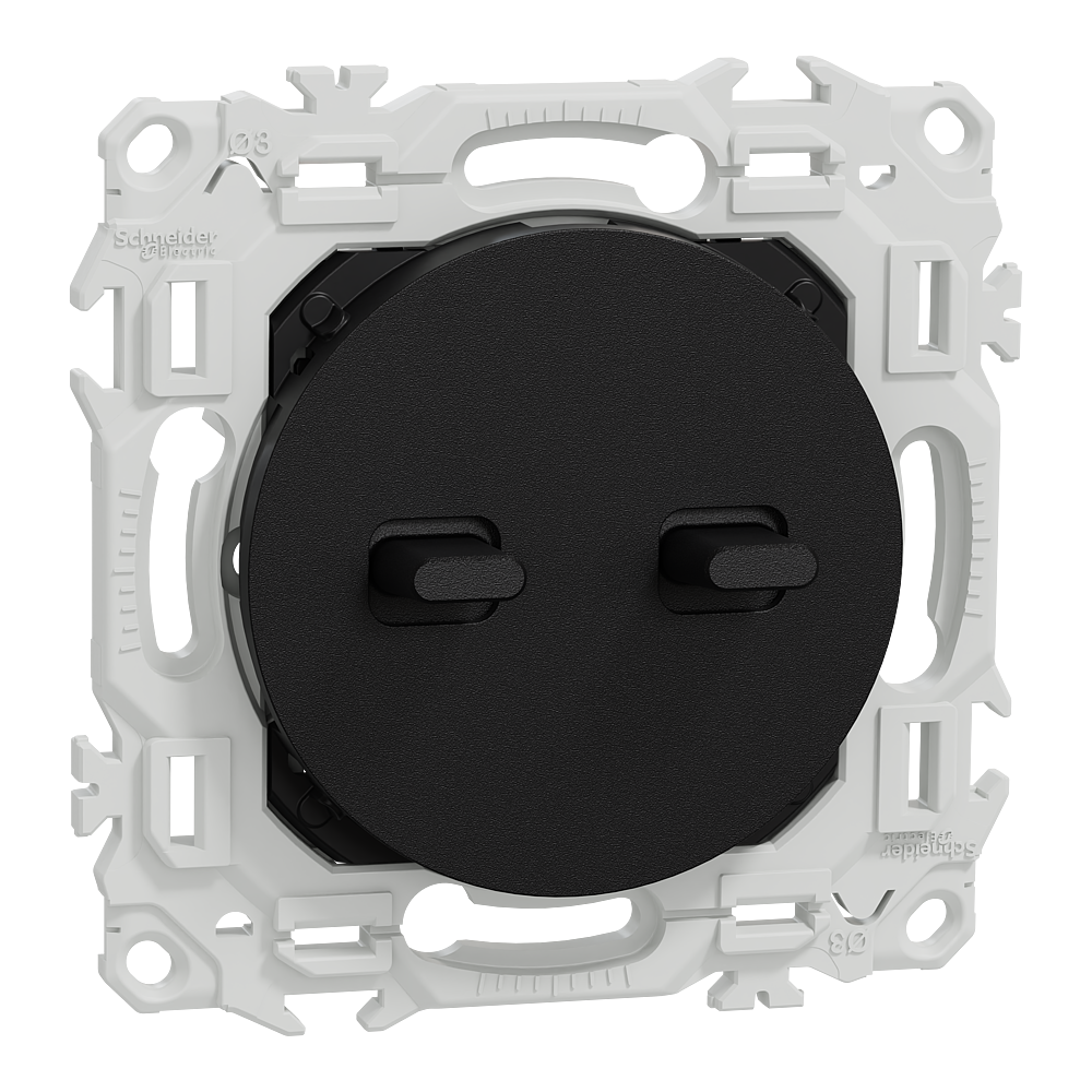 Odace double VV ou pouss. levier noir